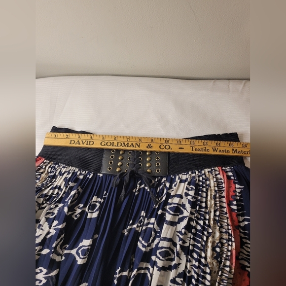 Magic Boho Geometric Pleated Circle Accordion Maxi Skirt sz 1X - Picture 8 of 9